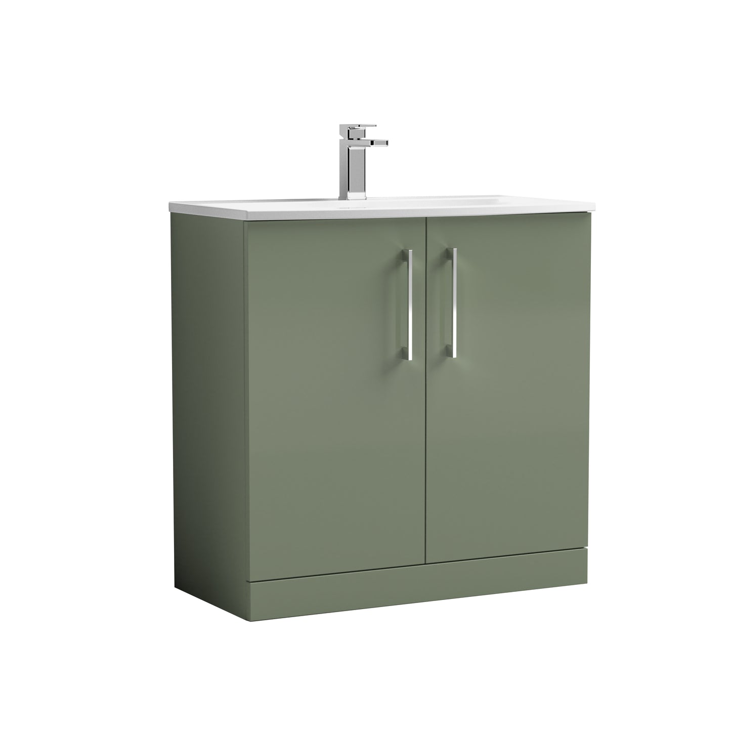 Arno 800mm Floor Standing 2-Door Vanity Unit with Curved Basin by Nuie