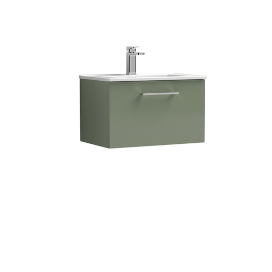 Arno 600mm Wall Hung 1 Drawer Vanity Unit with Minimalist Basin by Nuie