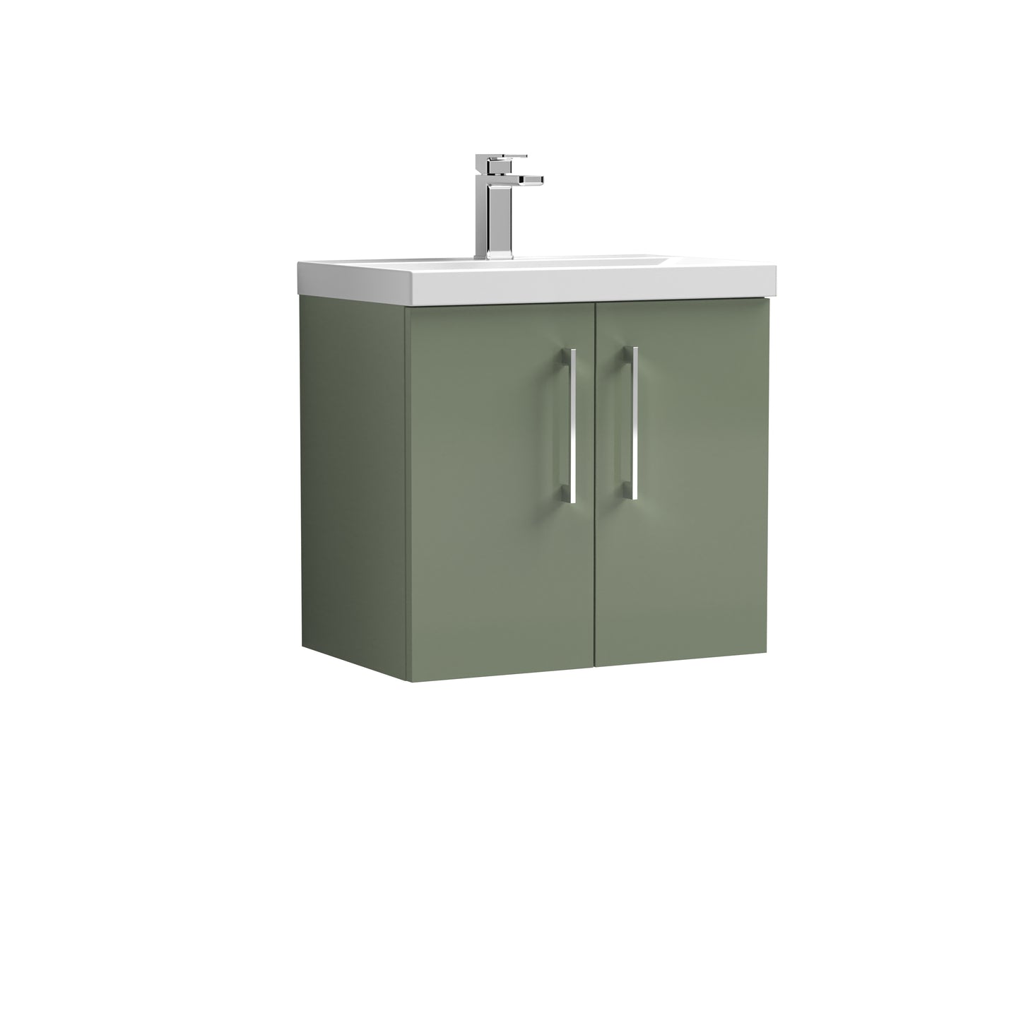Arno 600mm Wall Hung 2-Door Vanity Unit with Mid-Edge Basin by Nuie