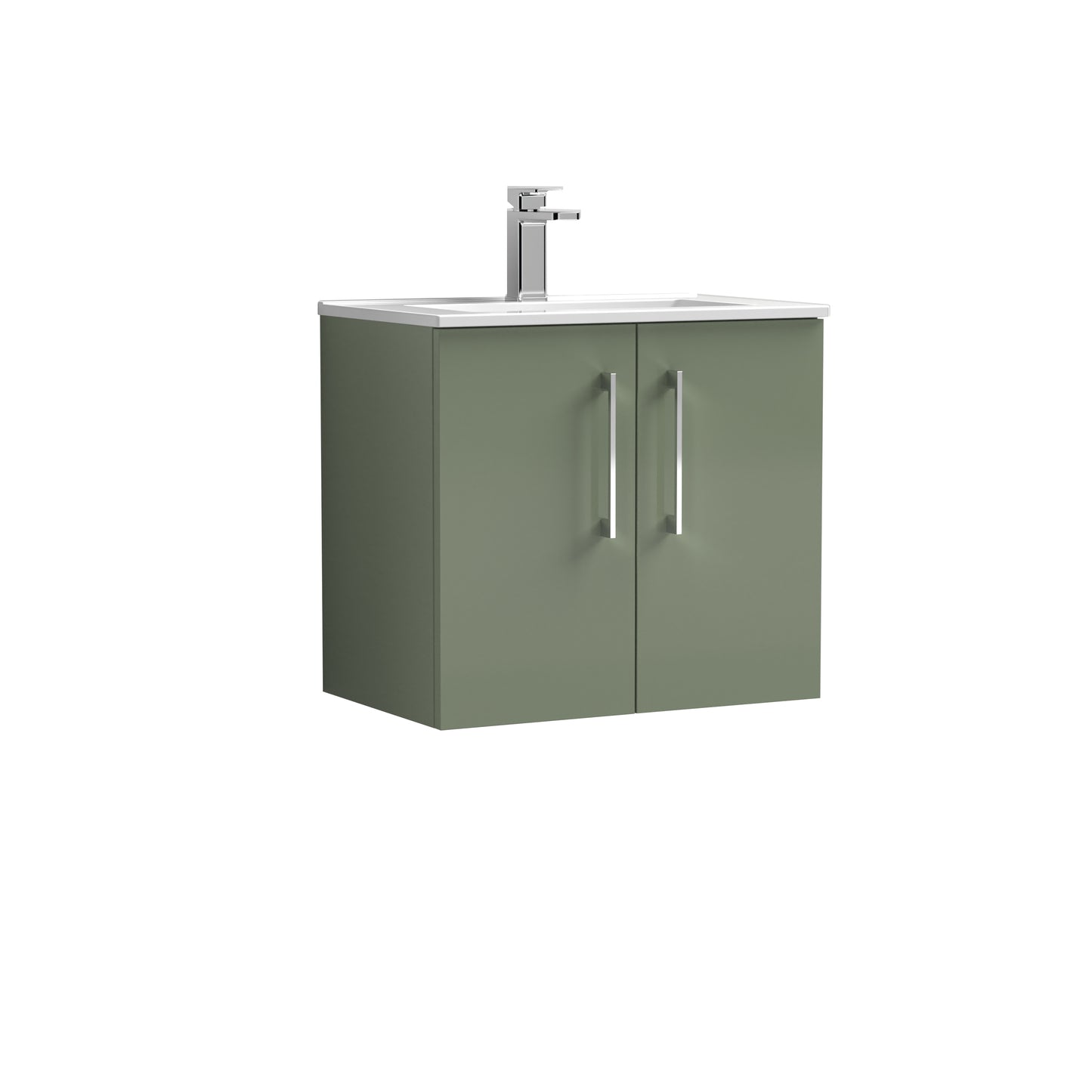 Arno 600mm Wall Hung 2 Door Vanity Unit with Minimalist Basin by Nuie
