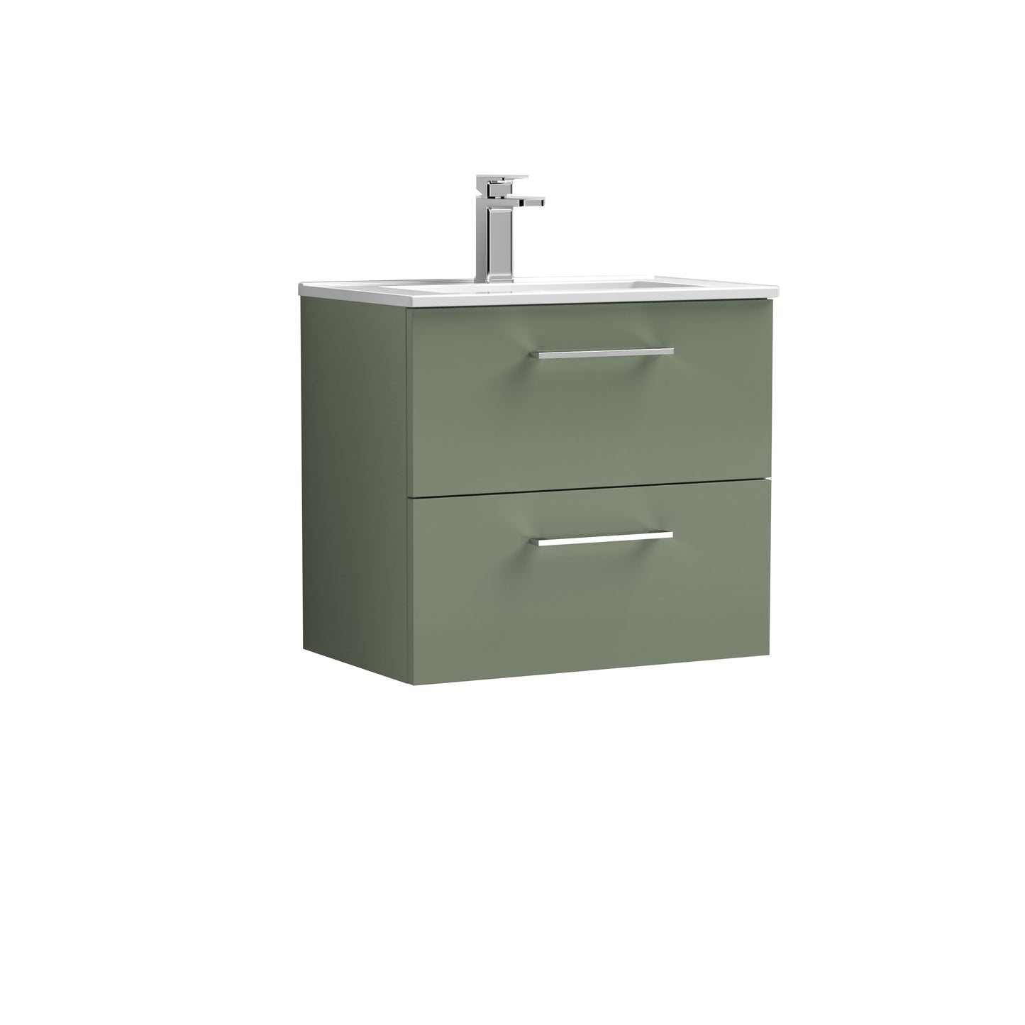 Arno 600mm Wall Hung 2-Drawer Vanity Unit with Minimalist Basin by Nuie