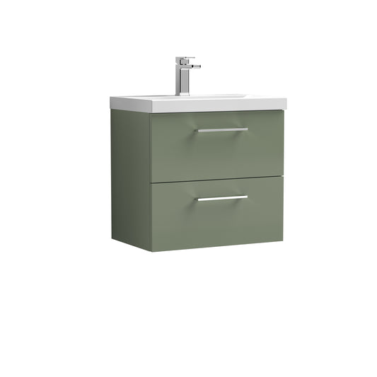 Arno 600mm Wall Hung 2-Drawer Vanity Unit with Thin-Edge Basin by Nuie