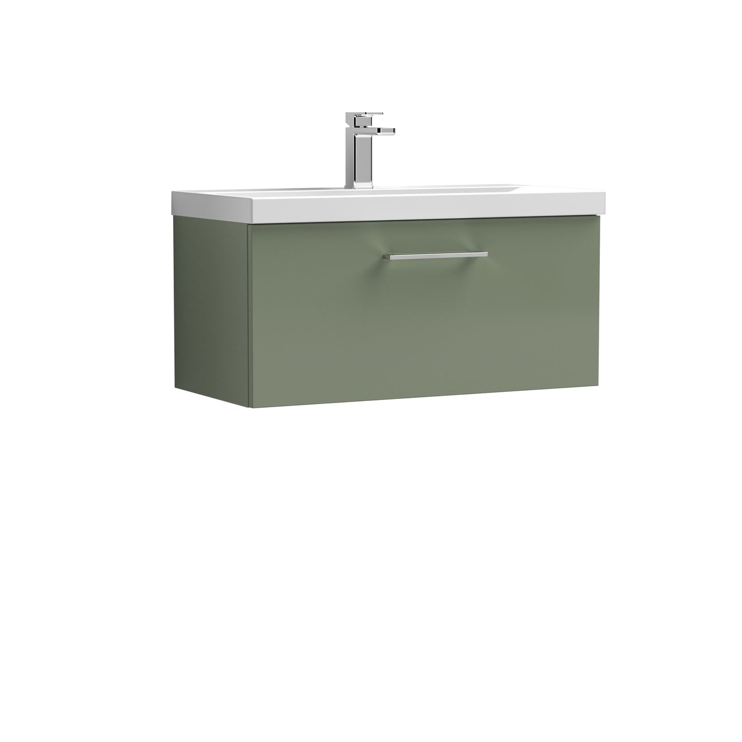 Arno 800mm Wall Hung 1-Drawer Vanity Unit with Mid-Edge Basin by Nuie