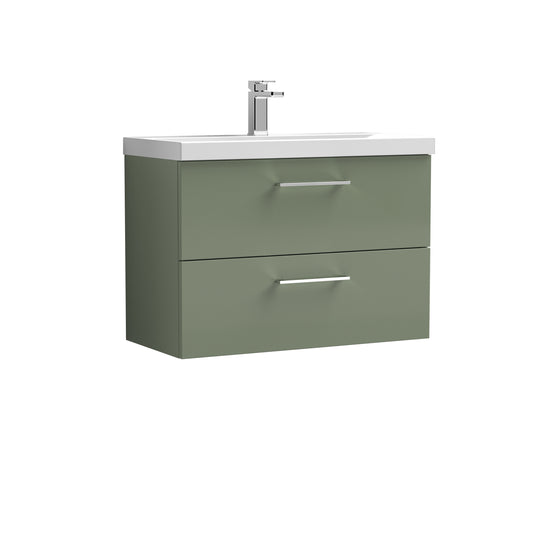 Arno 800mm Wall Hung 2-Drawer Vanity Unit with Mid-Edge Basin by Nuie