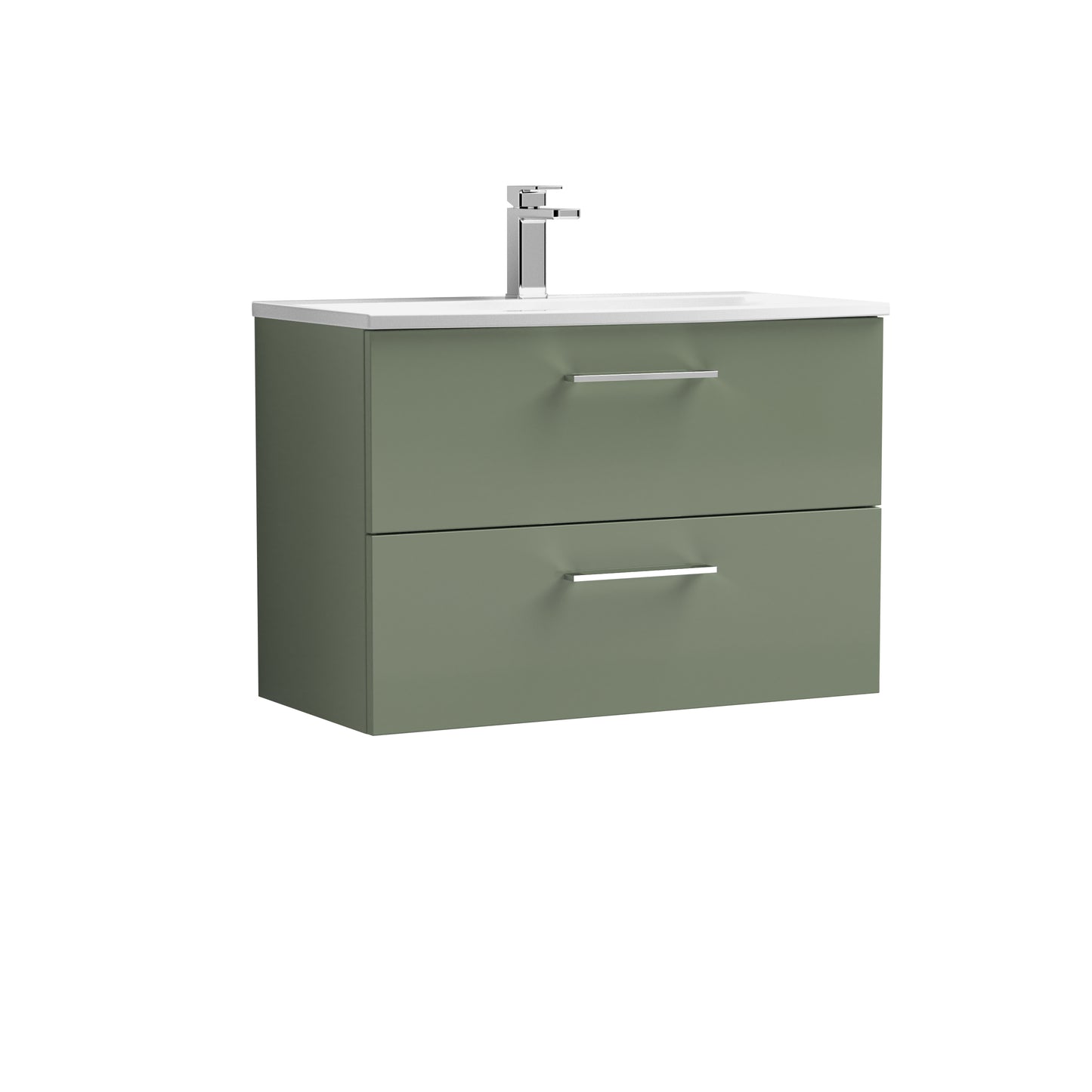 Arno 800mm Wall Hung 2-Drawer Vanity Unit with Curved Basin by Nuie