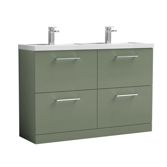 Nuie Arno 1200mm Floor Standing 4 Drawer Vanity Unit with Double Basin