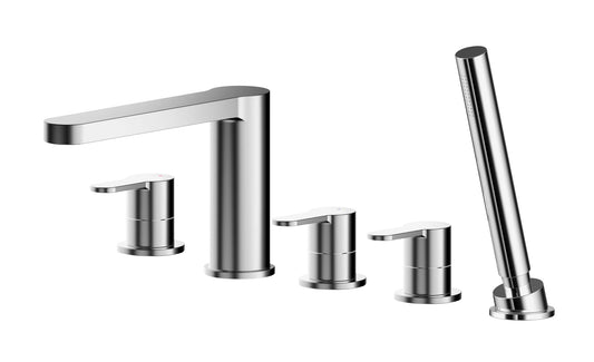 Arvan Deck Mounted 5 Tap Hole Bath Shower Mixer
