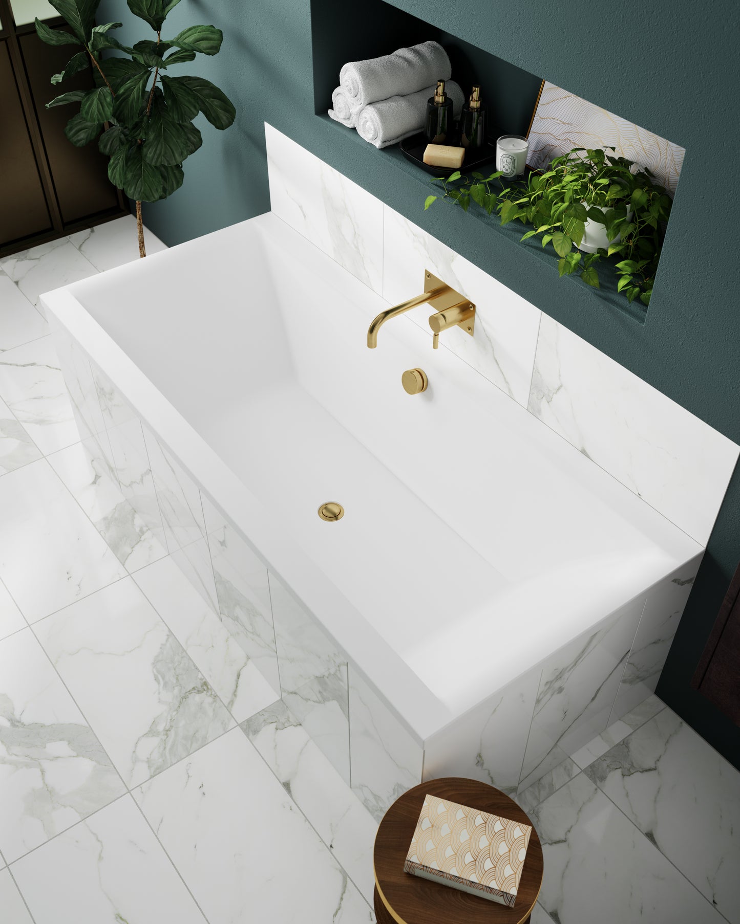 Asselby Square Double Ended Bath by Nuie