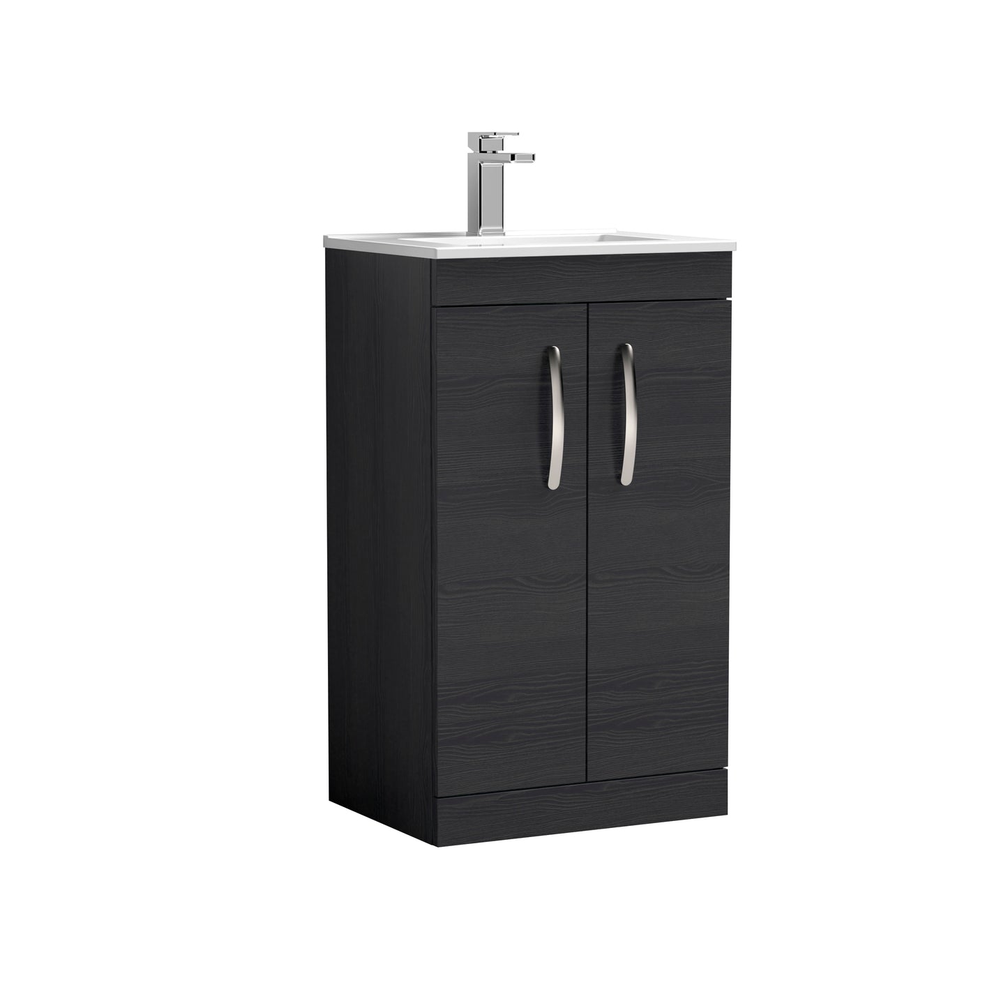 Athena 500mm Floor Standing 2 Door Vanity Unit with Minimalist Basin by Nuie