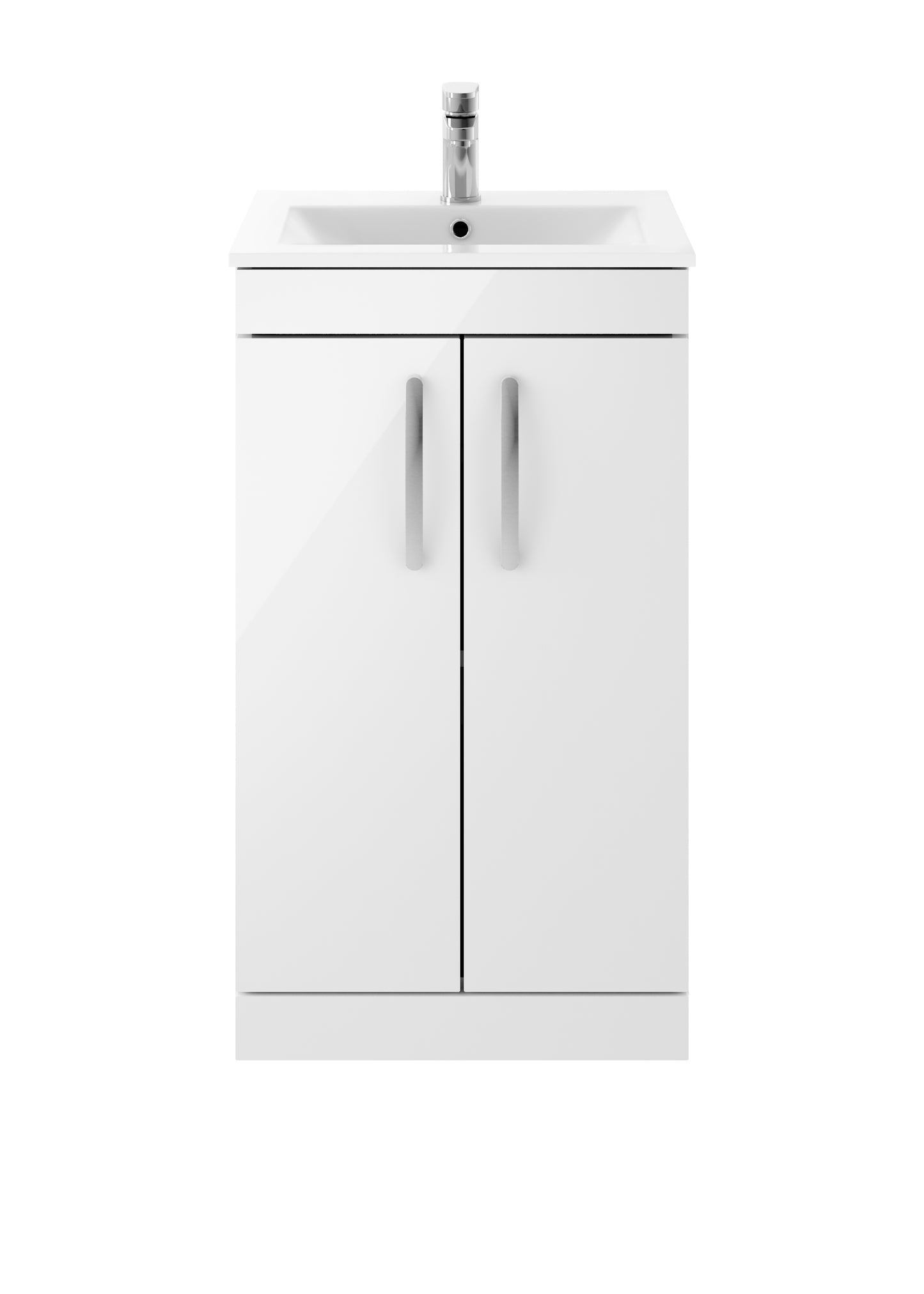 Athena 500mm Floor Standing 2 Door Vanity Unit with Minimalist Basin by Nuie