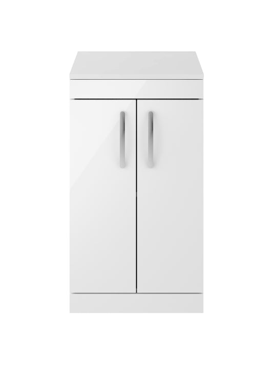 Nuie Athena 500mm Floor Standing 2 Door Vanity Unit With Worktop & Handles