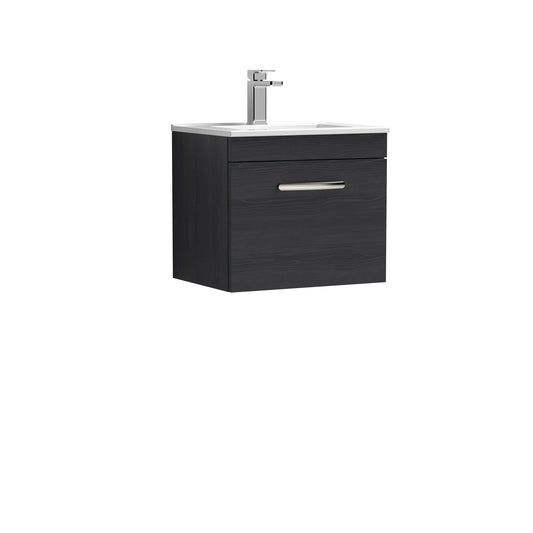 Athena 500mm Wall Hung Single Drawer Bathroom Vanity Unit with Basin by Nuie