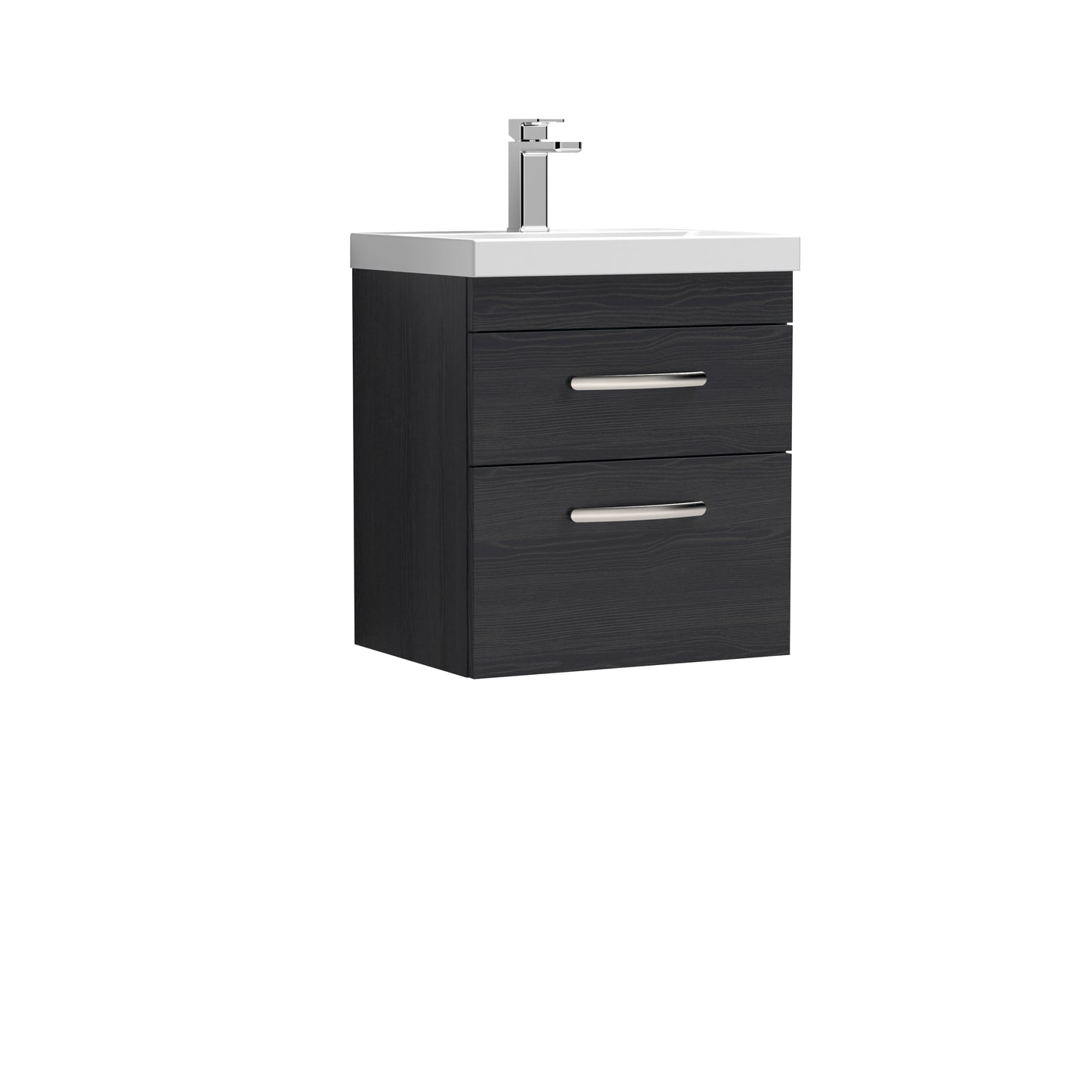 Athena 500mm Wall Hung 2 Drawer Vanity Unit with Mid-Edge Basin by Nuie