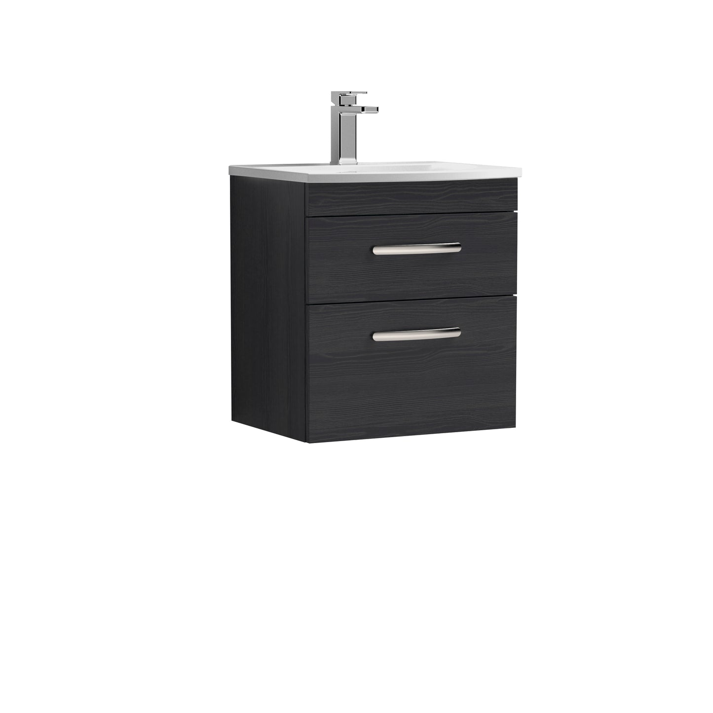 Athena 500mm Wall Hung 2 Drawer Vanity with Curved Basin by Nuie
