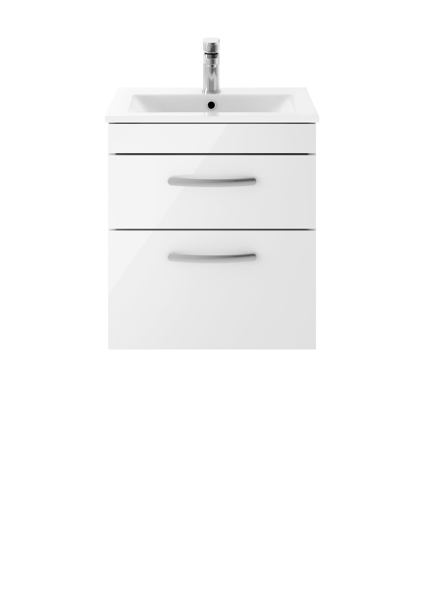 Athena 500mm Wall Hung 2 Drawer Bathroom Vanity with Minimalist Basin by Nuie