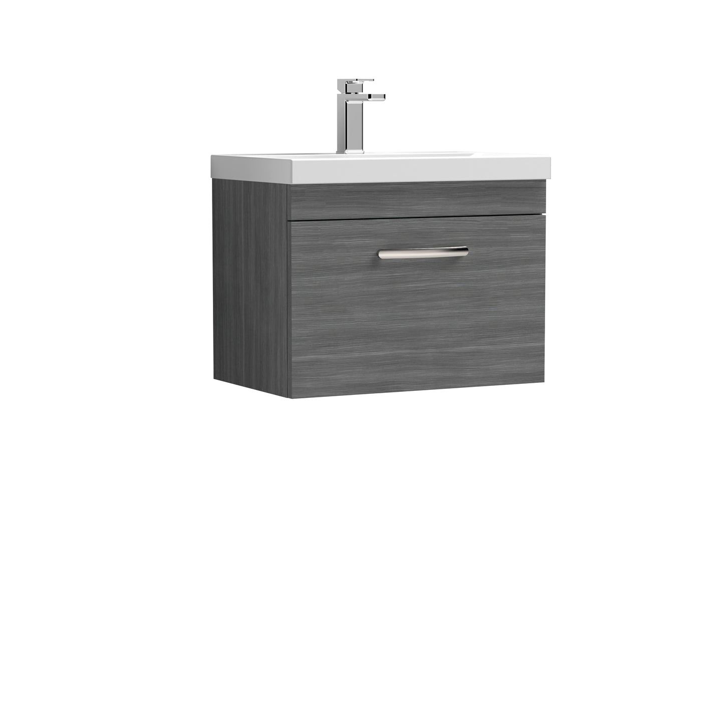 Athena 600mm Wall Hung Single Drawer Vanity Unit with Thin-Edge Basin by Nuie
