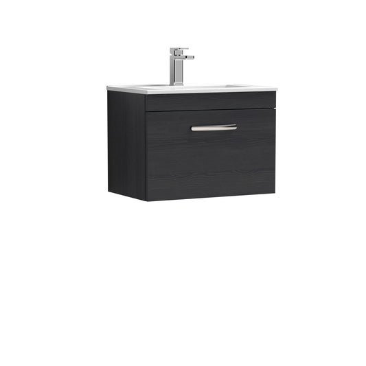 Athena 600mm Wall Hung Single Drawer Vanity Unit with Minimalist Basin by Nuie