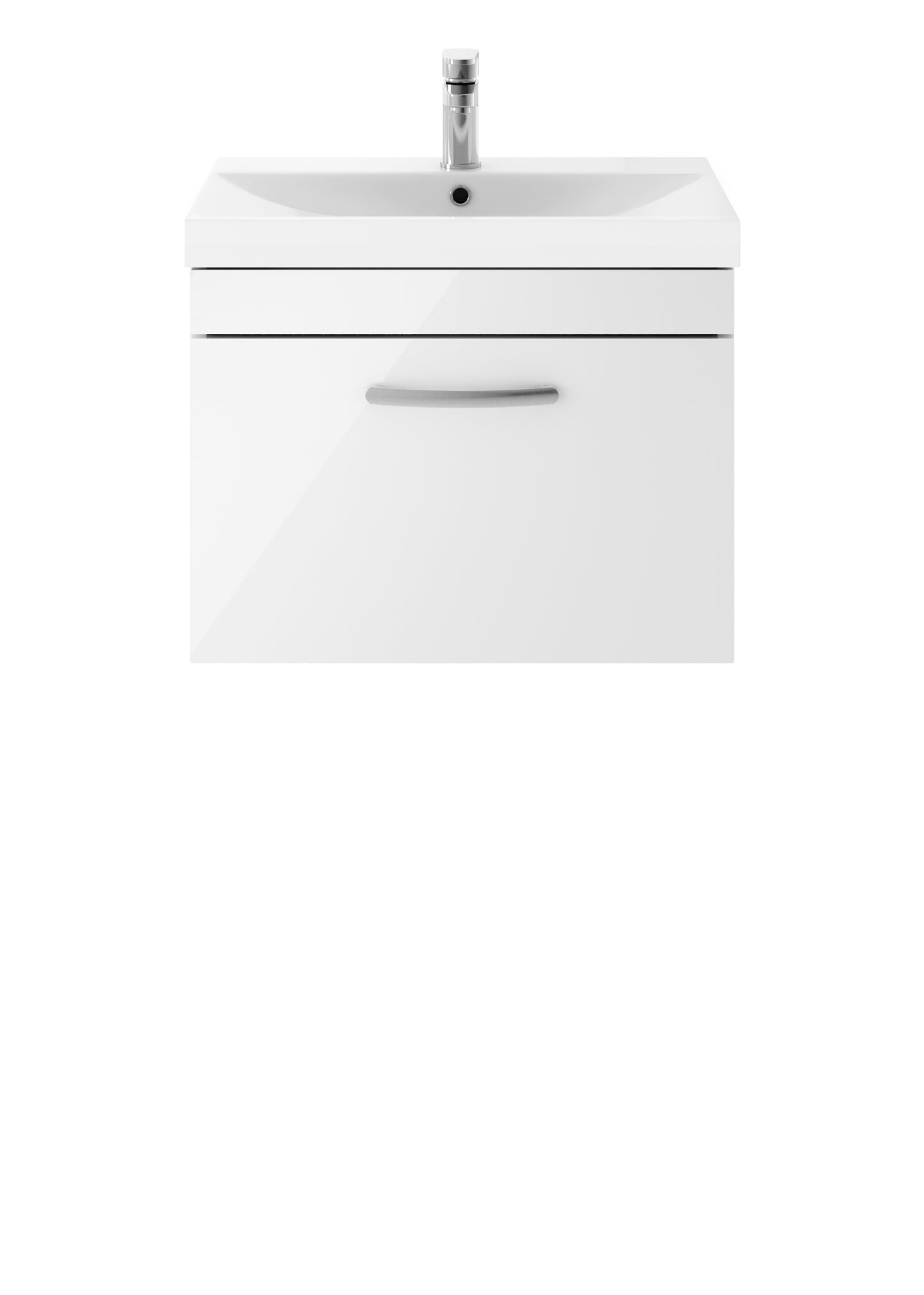 Athena 600mm Wall Hung Single Drawer Vanity Unit with Thin-Edge Basin by Nuie