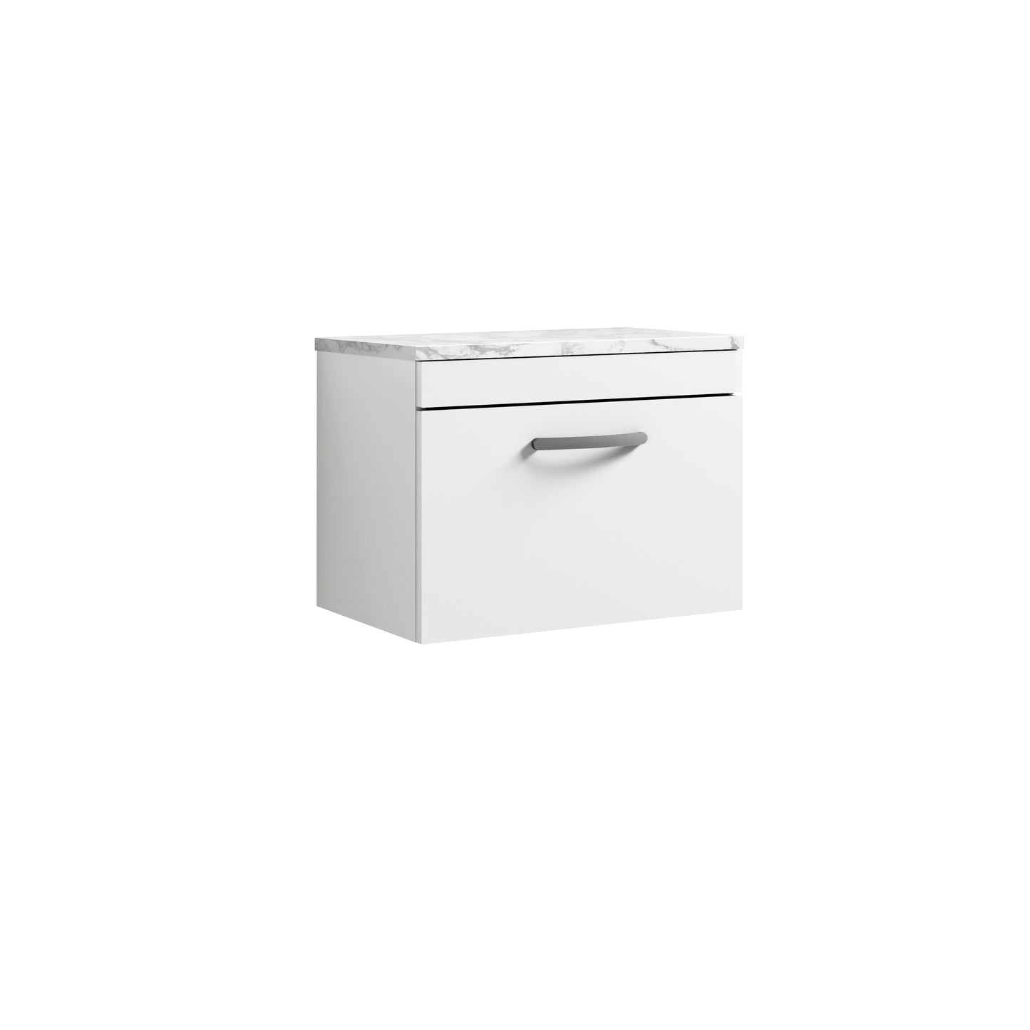 Nuie 600mm Wall Hung Single Drawer Unit With Laminate Worktop