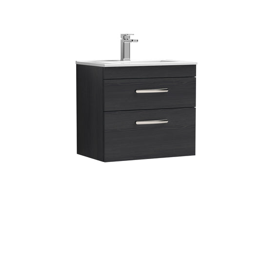 Athena 600mm Wall Hung 2 Drawer Vanity Unit with Minimalist Basin by Nuie
