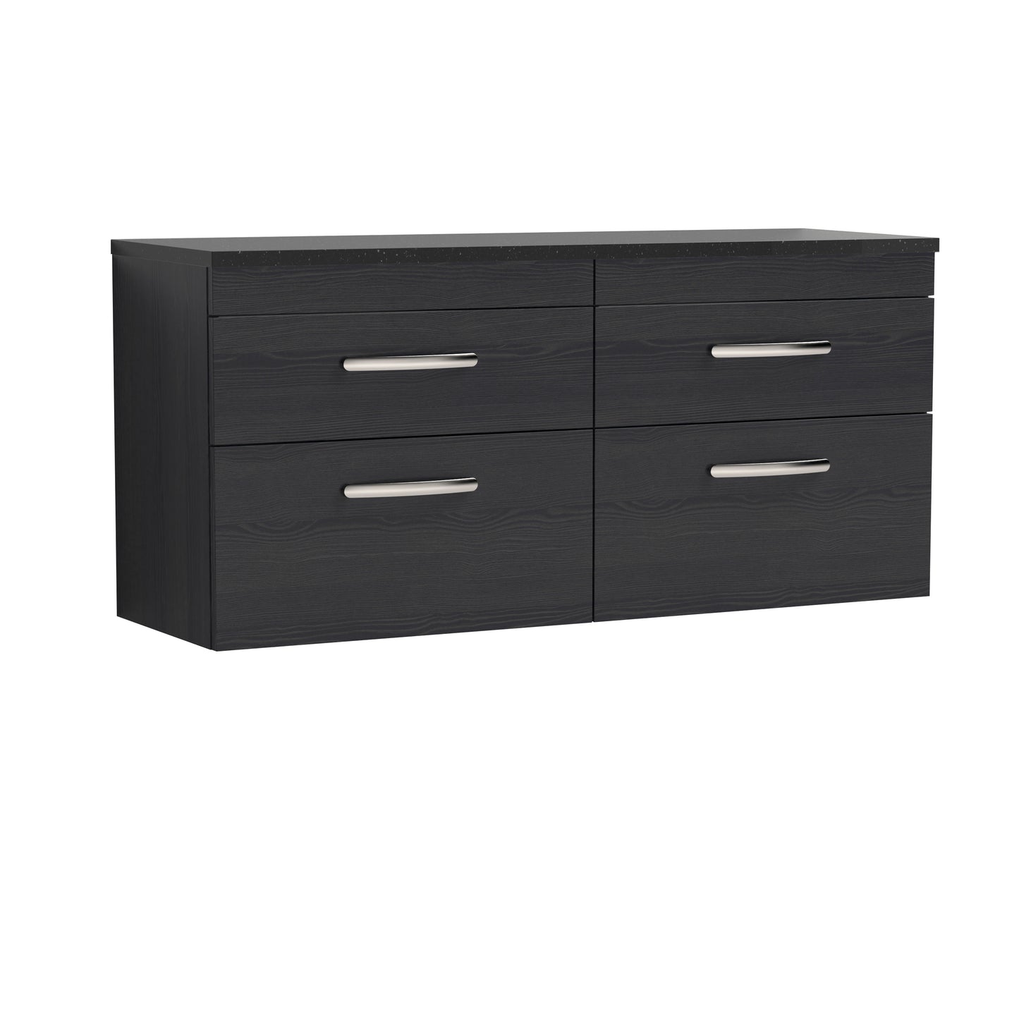 Nuie 1200mm Wall Hung 4-Drawer Unit With Laminate Worktop