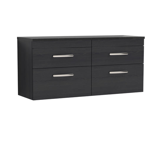 Nuie 1200mm Wall Hung 4-Drawer Unit With Laminate Worktop
