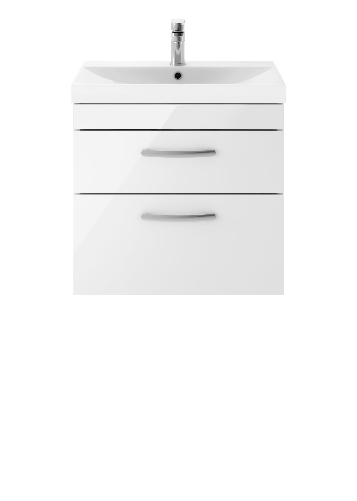 Athena 600mm Wall Hung 2 Drawer Vanity Unit with Thin-Edge Basin by Nuie