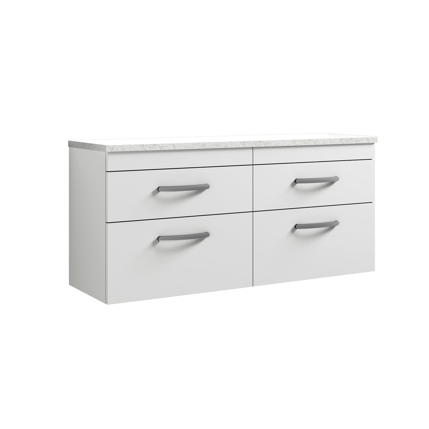 Nuie 1200mm Wall Hung 4-Drawer Unit With Laminate Worktop