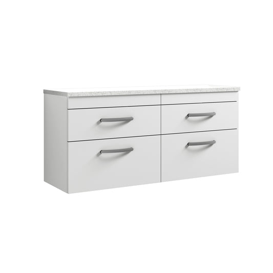 Nuie 1200mm Wall Hung 4-Drawer Unit With Laminate Worktop