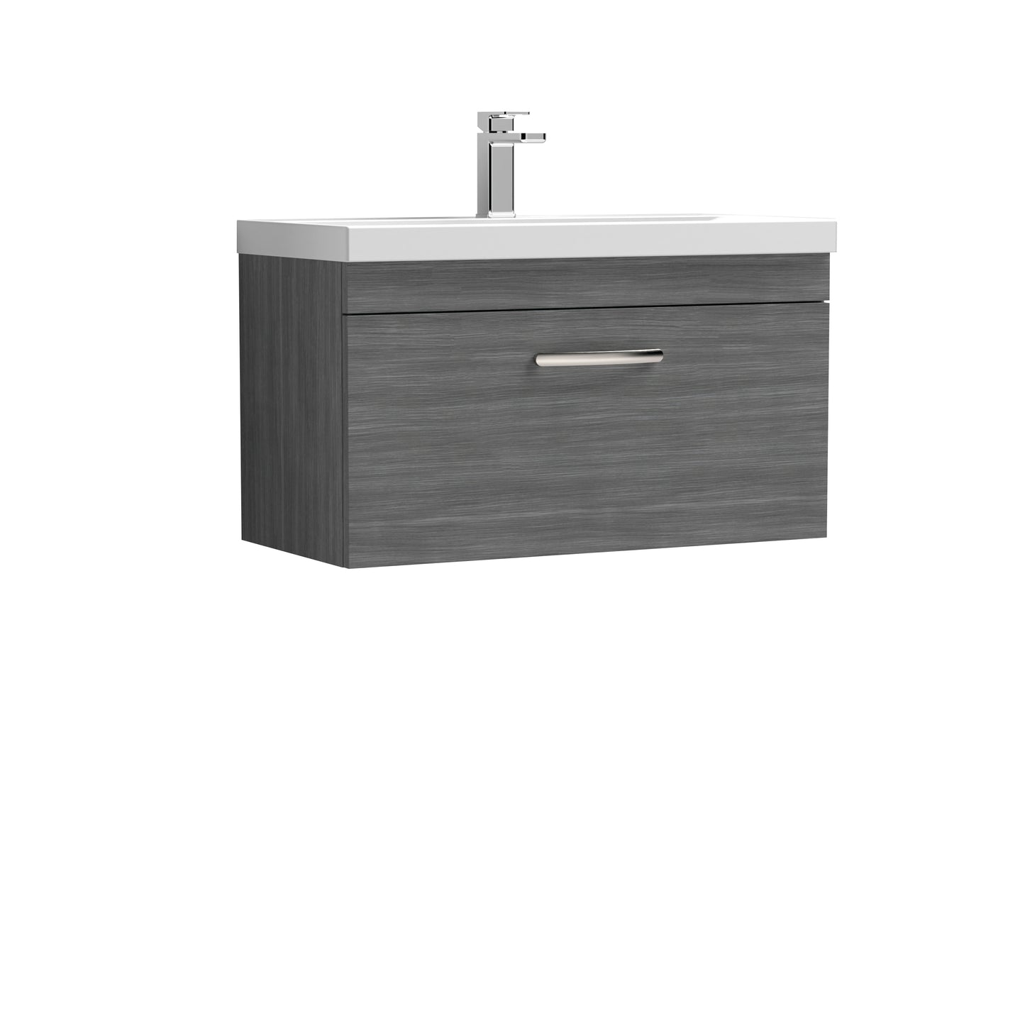 Athena 800mm Wall Hung Single Drawer Vanity Unit with Thin-Edge Basin by Nuie