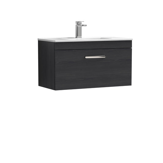 Athena 800mm Wall Hung Single Drawer Vanity Unit with Minimalist Basin by Nuie