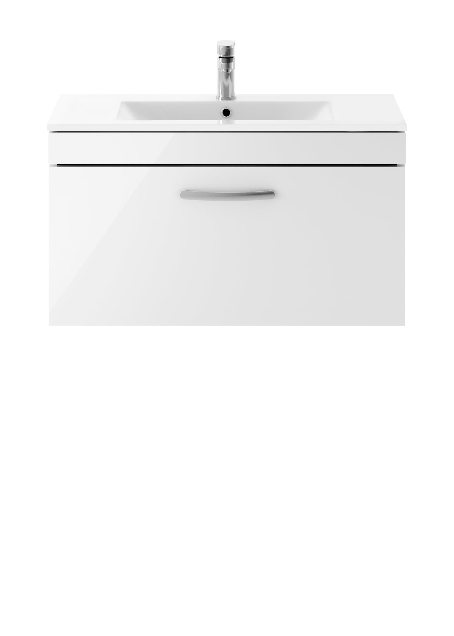 Athena 800mm Wall Hung Single Drawer Vanity Unit with Minimalist Basin by Nuie