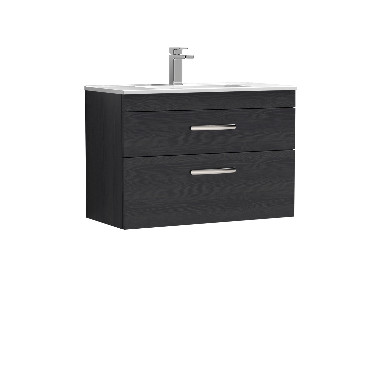 Athena 800mm Wall Hung 2 Drawer Vanity Unit with Minimalist Basin by Nuie