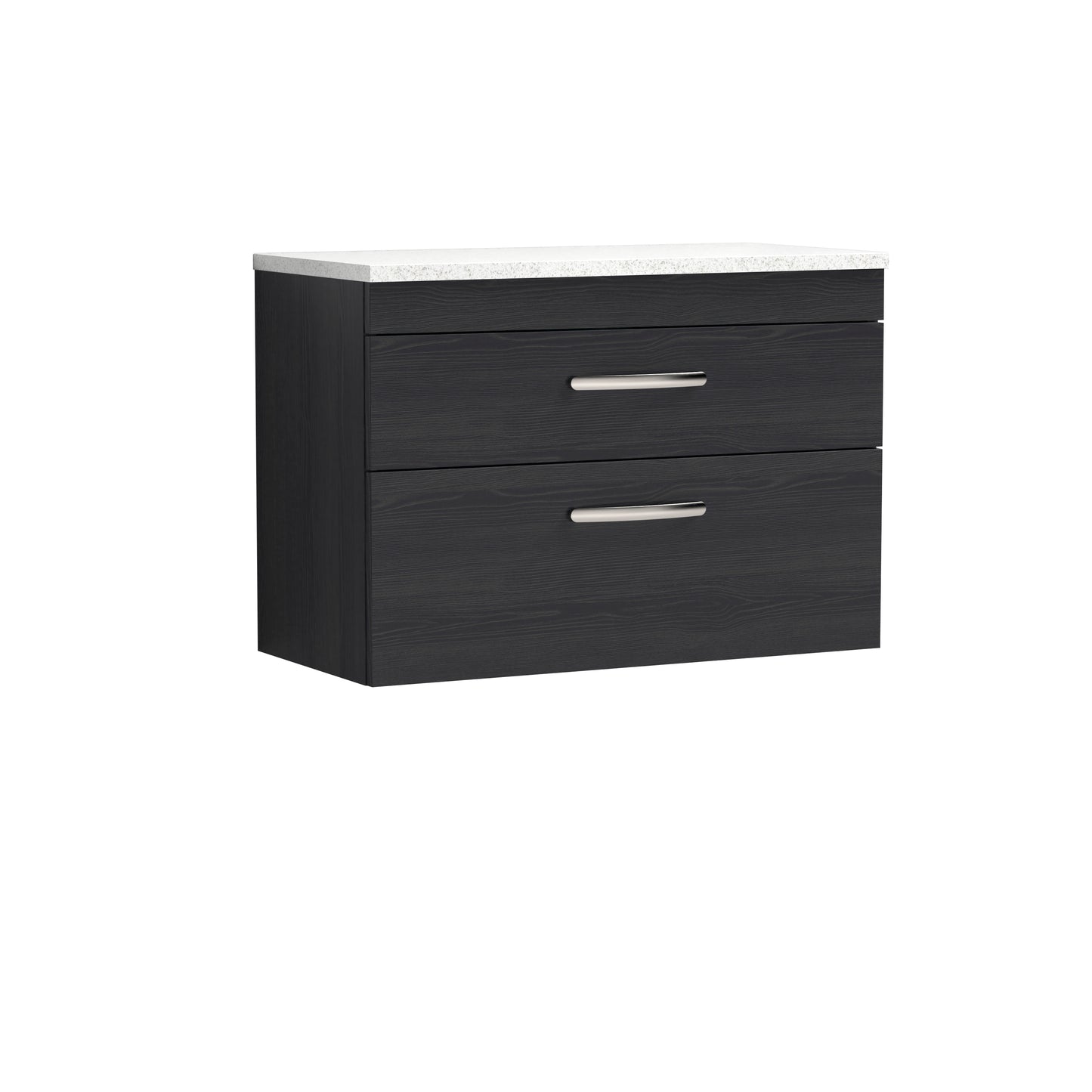 Nuie Athena 805mm Charcoal Black Wall Hung Vanity Unit With Laminate Worktop & Handles