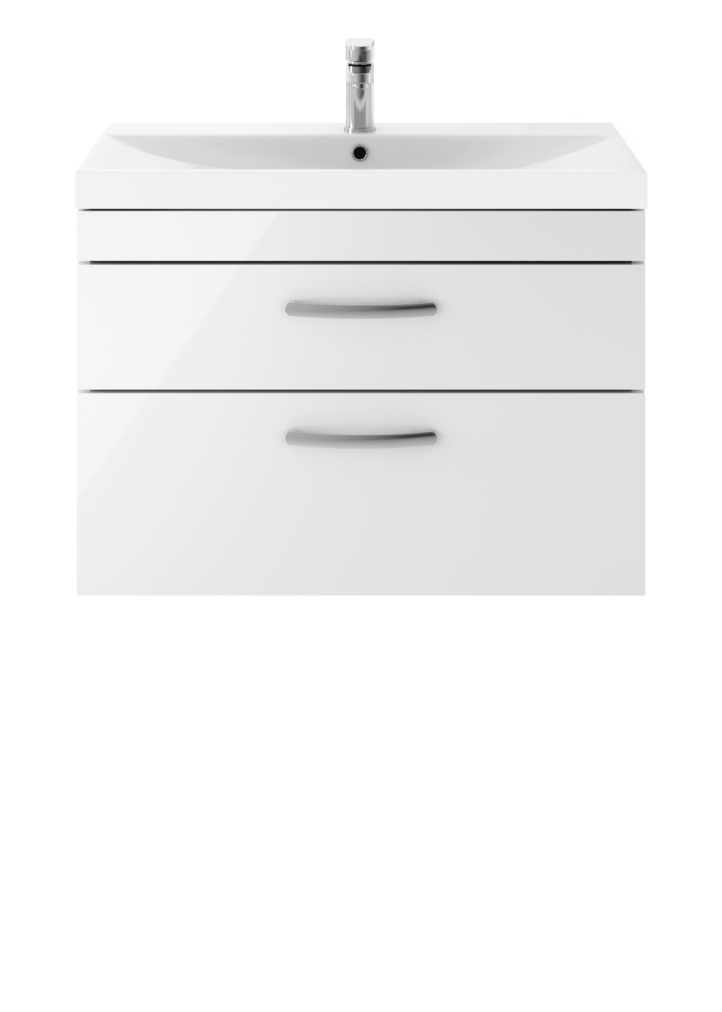 Athena 800mm Wall Hung 2 Drawer Vanity Unit with Thin-Edge Basin by Nuie