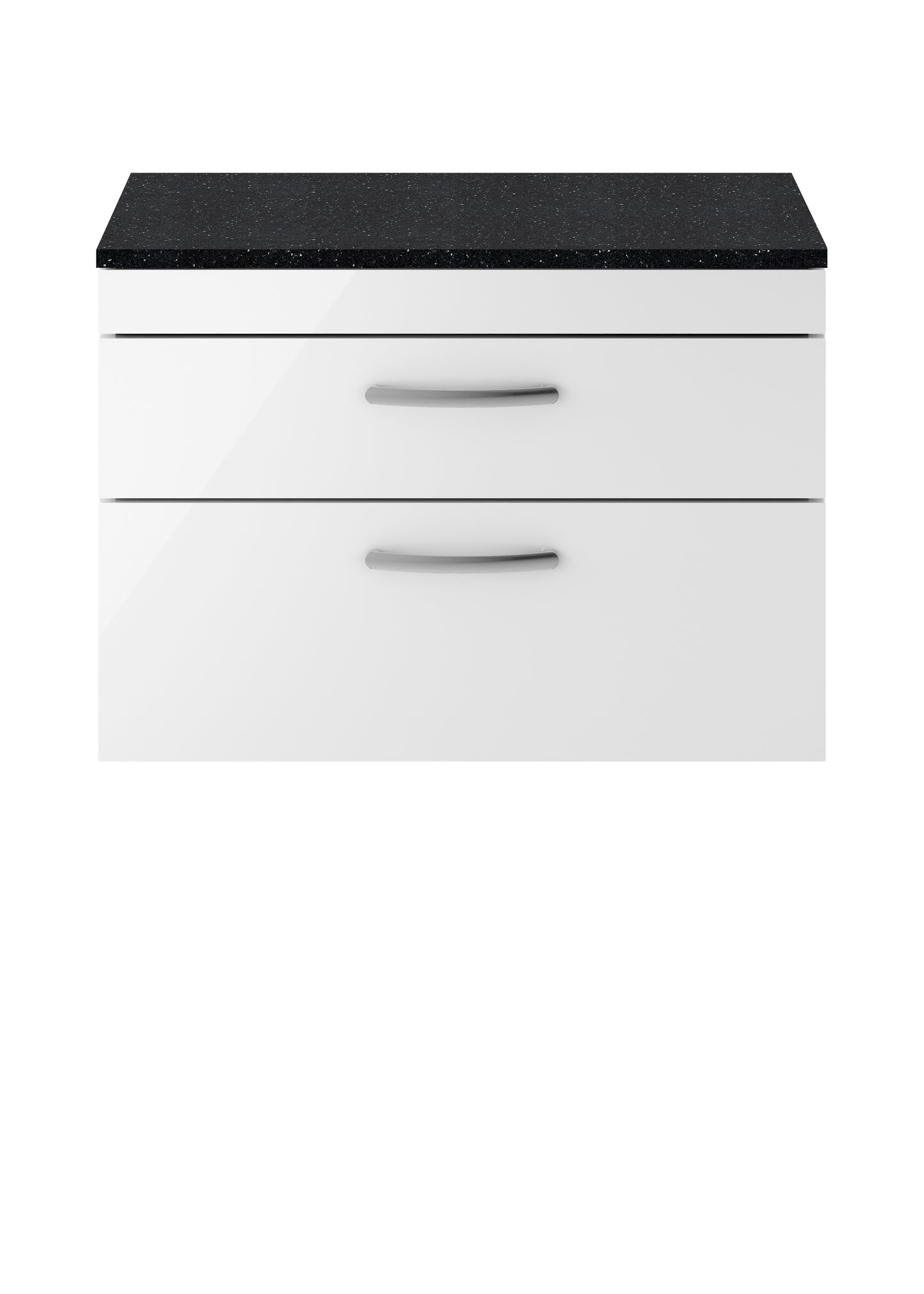 Nuie Athena 800mm Wall Hung 2 Drawer Soft Close Vanity Unit With Worktop