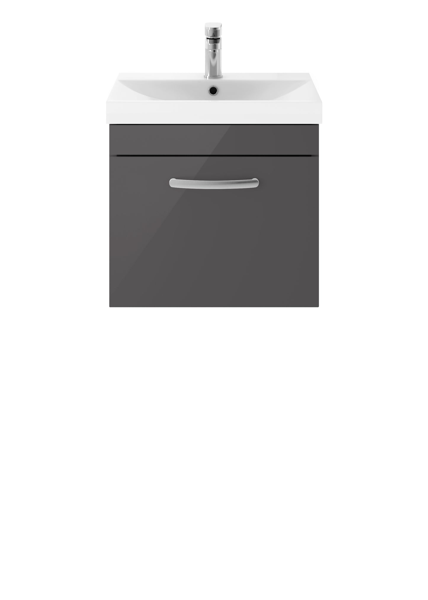 Athena 500mm Wall Hung Single Drawer Vanity Unit with Thin-Edge Basin by Nuie