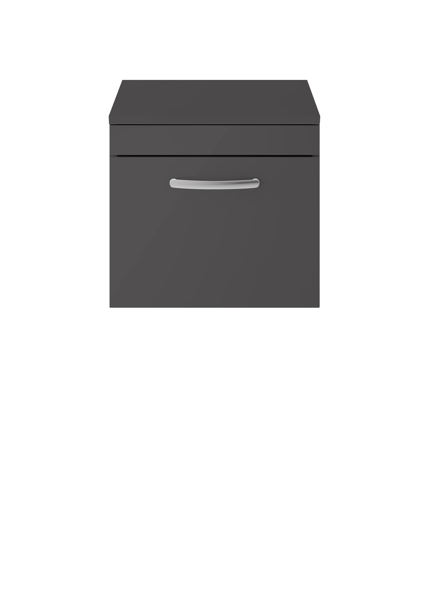 Nuie Athena 500mm Wall Hung Single Drawer Vanity Unit With Worktop