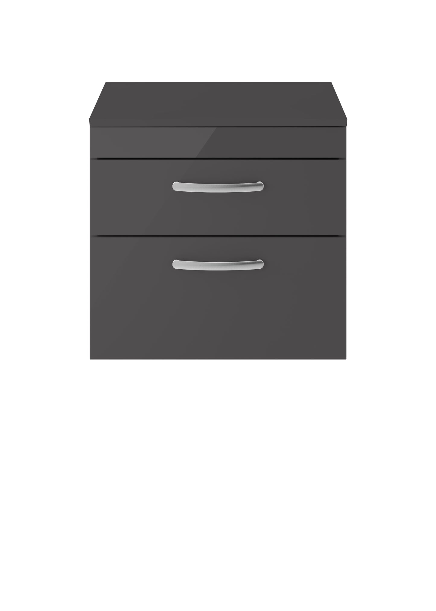 Nuie Athena 600mm Wall Hung 2 Drawer Vanity Unit With Worktop