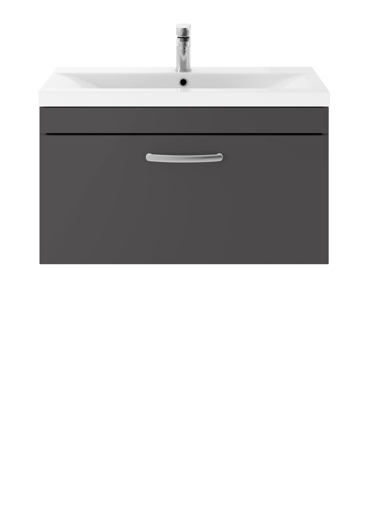 Athena 800mm Wall Hung Single Drawer Vanity Unit with Mid-Edge Basin by Nuie