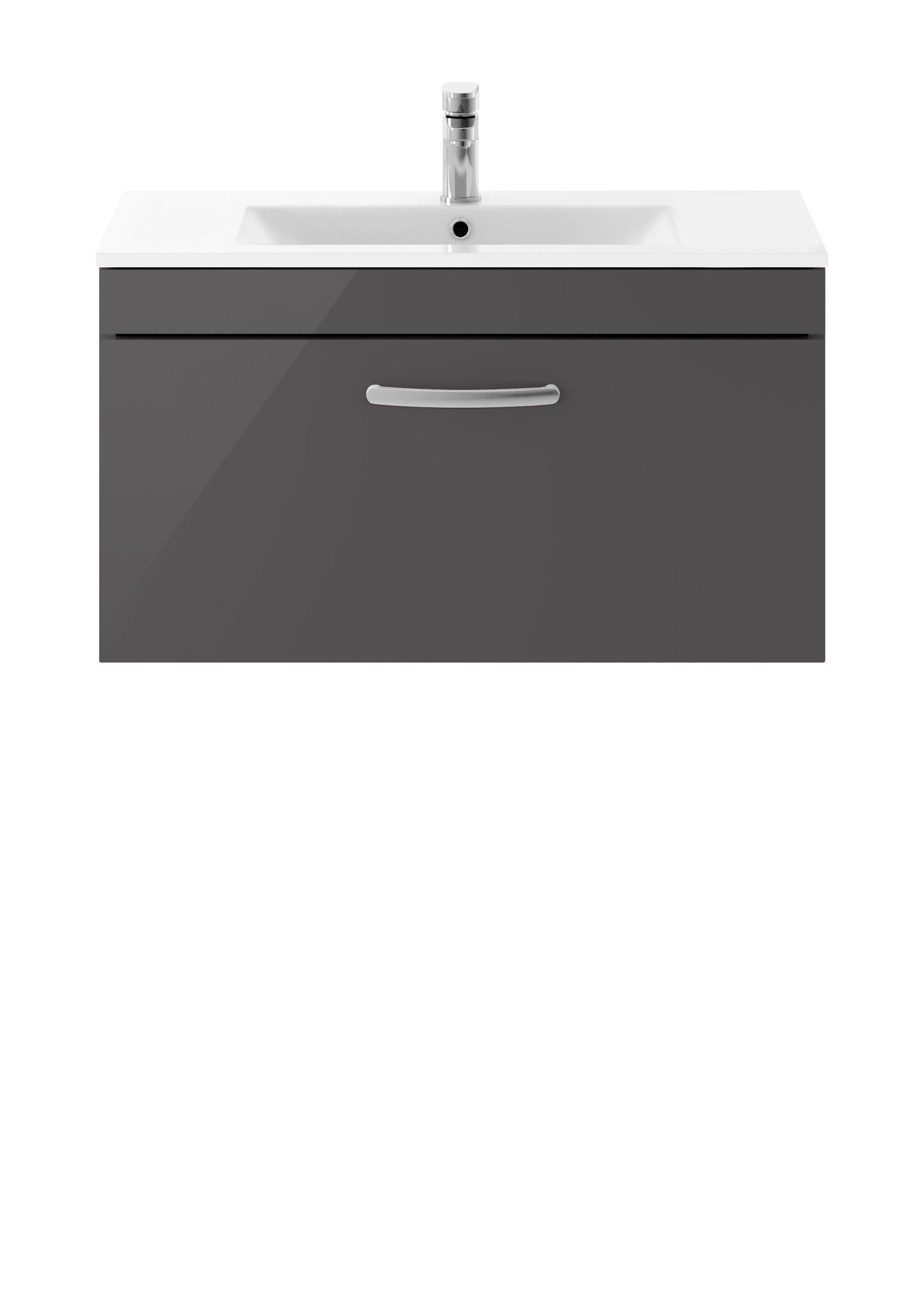 Athena 800mm Wall Hung Single Drawer Vanity Unit with Minimalist Basin by Nuie