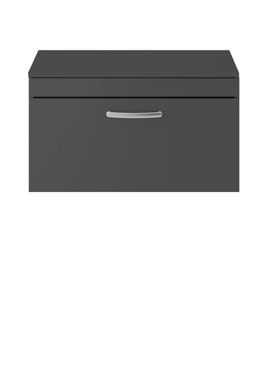 Nuie Athena 800mm Wall Hung Single Drawer Vanity Unit With Worktop