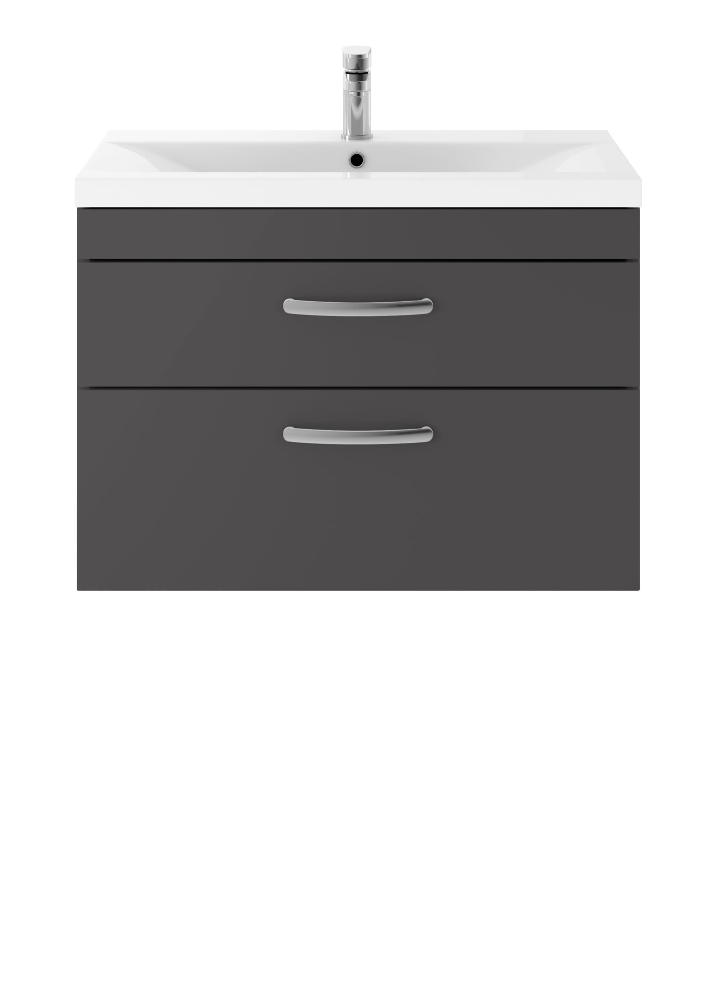 Athena 800mm Wall Hung 2 Drawer Vanity Unit with Mid-Edge Basin by Nuie