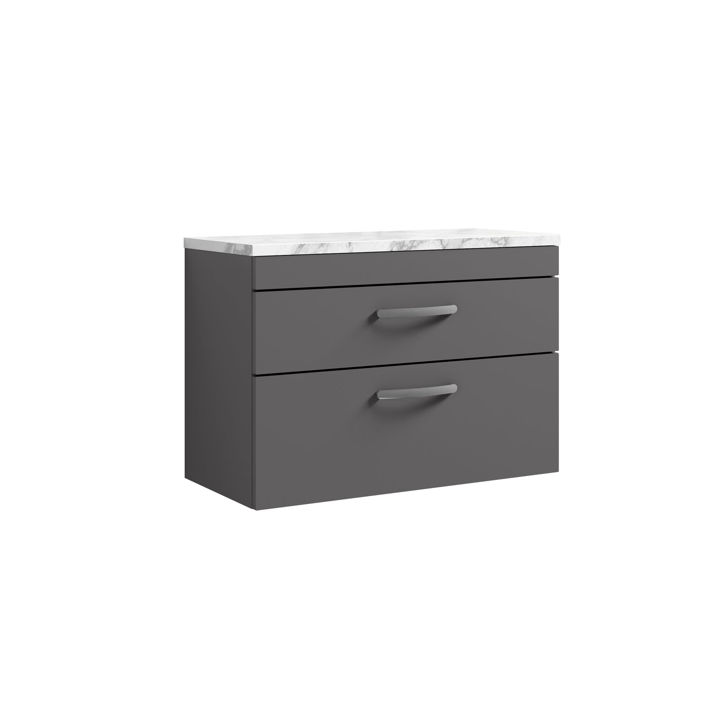 Nuie 800mm Wall Hung 2-Drawer Unit With Laminate Worktop