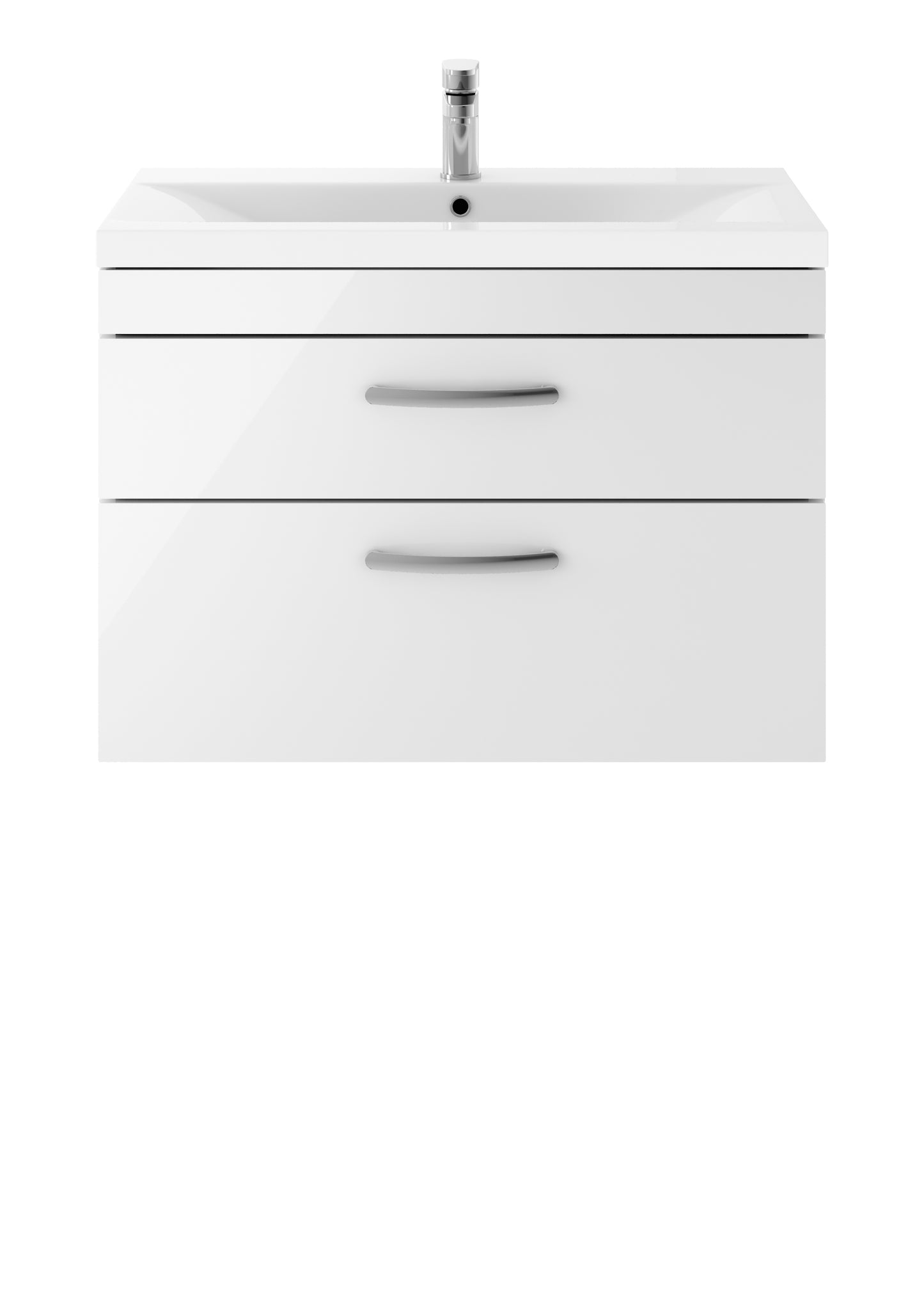 Athena 800mm Wall Hung 2 Drawer Vanity Unit with Mid-Edge Basin by Nuie