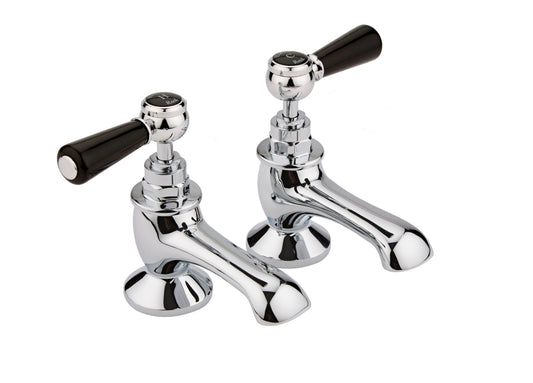 Black Topaz With Lever Handle Bath Taps