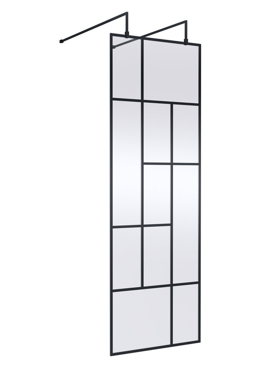 Abstract 700mm  Frame Wetroom Screen with Support Bars
