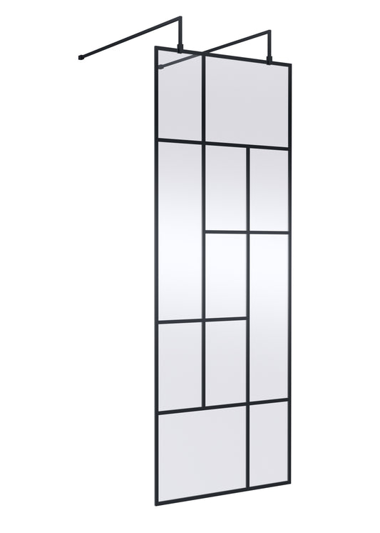 Abstract 760mm  Frame Wetroom Screen with Support Bars