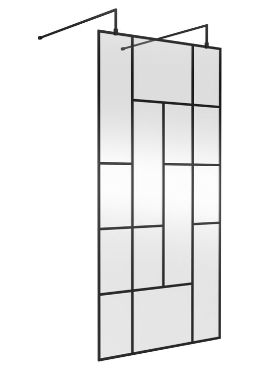 Abstract 1000mm  Frame Wetroom Screen with Support Bars