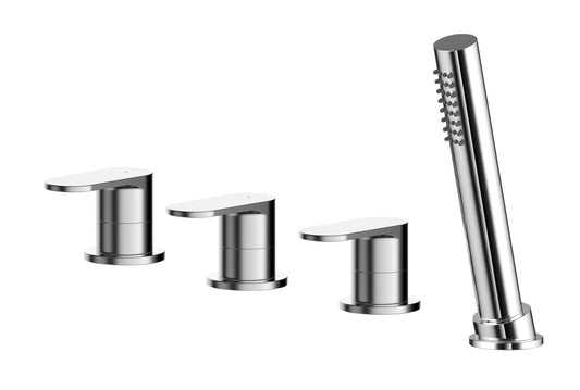 Binsey Deck Mounted 4 Tap Hole Bath Shower Mixer No Spout